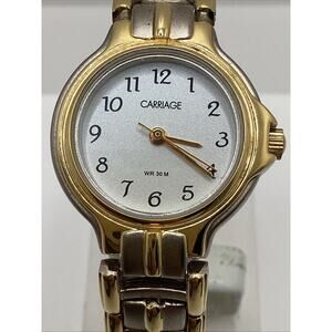 Carriage By Timex Womens Two Tone Fashion Watch New Battery